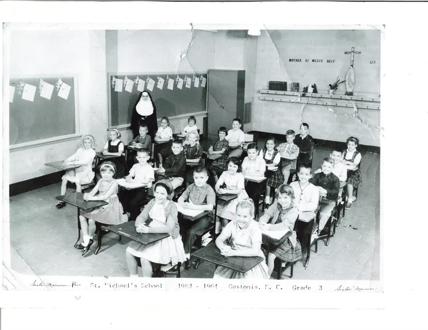 Saint Michael School third grade class, 1963 to 1964